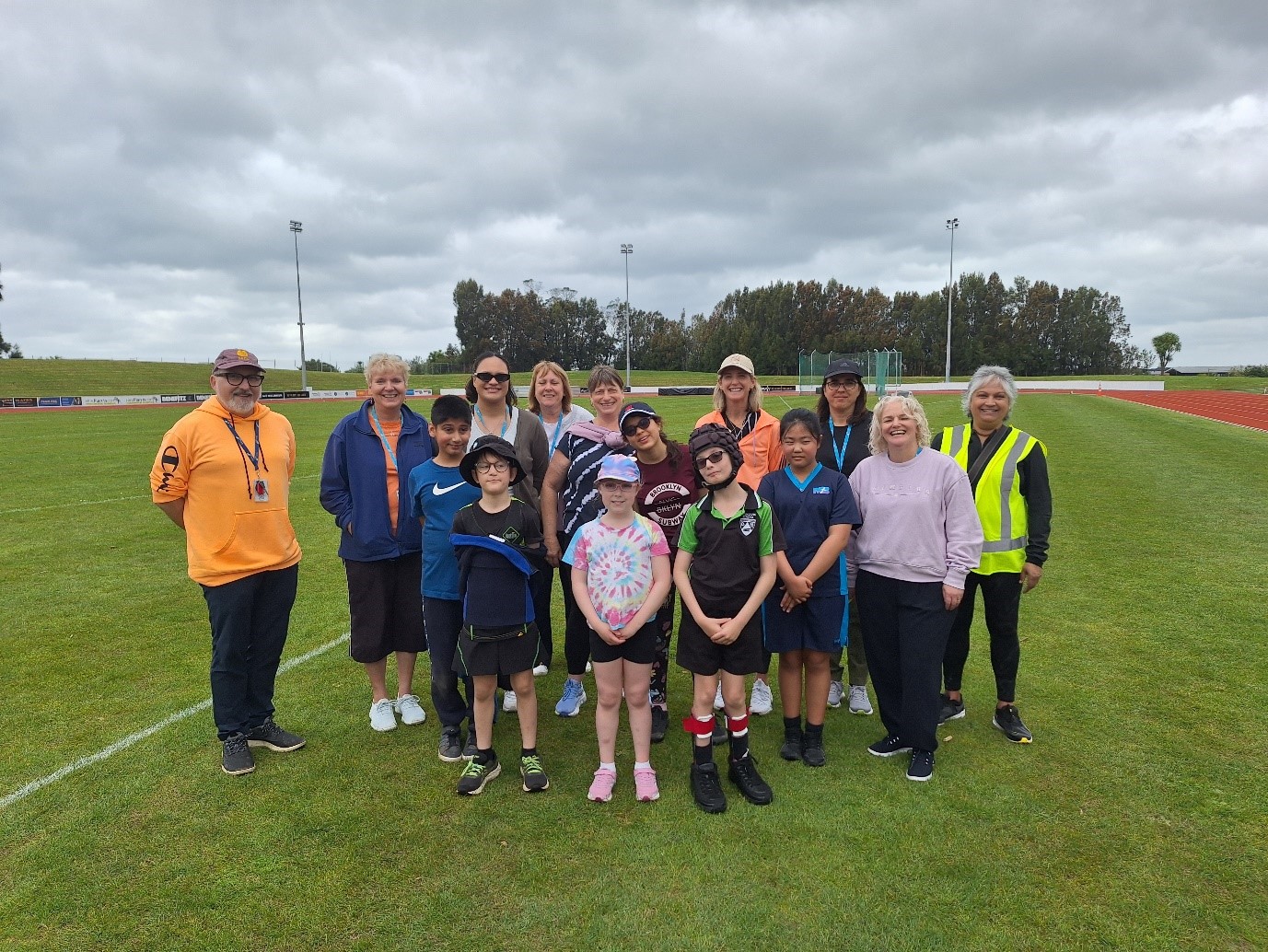 Figure 1 Group photo of participants and RTV and DOM during the Athletics Event at the AUT Millenium Stadium