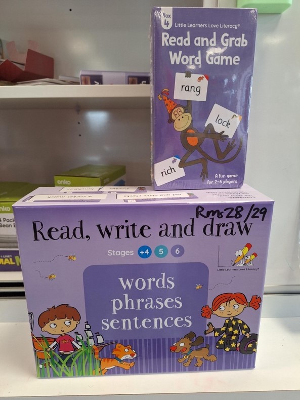 Figure 1 A big box and small game with the Read Write and Draw structured literacy resources