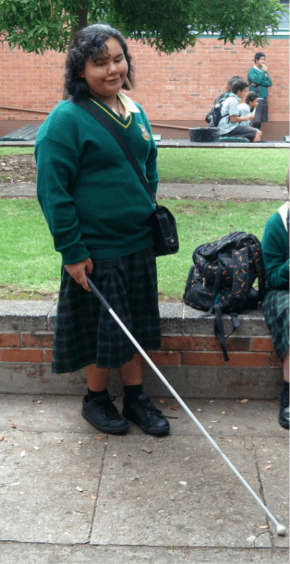Freedom is standing proudly with her completely fixed WCIB cane.