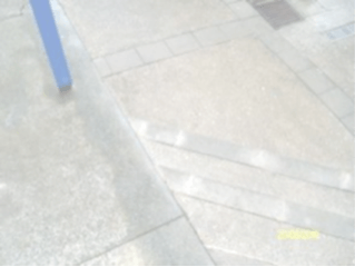 A blurred image of steps in a school playground.