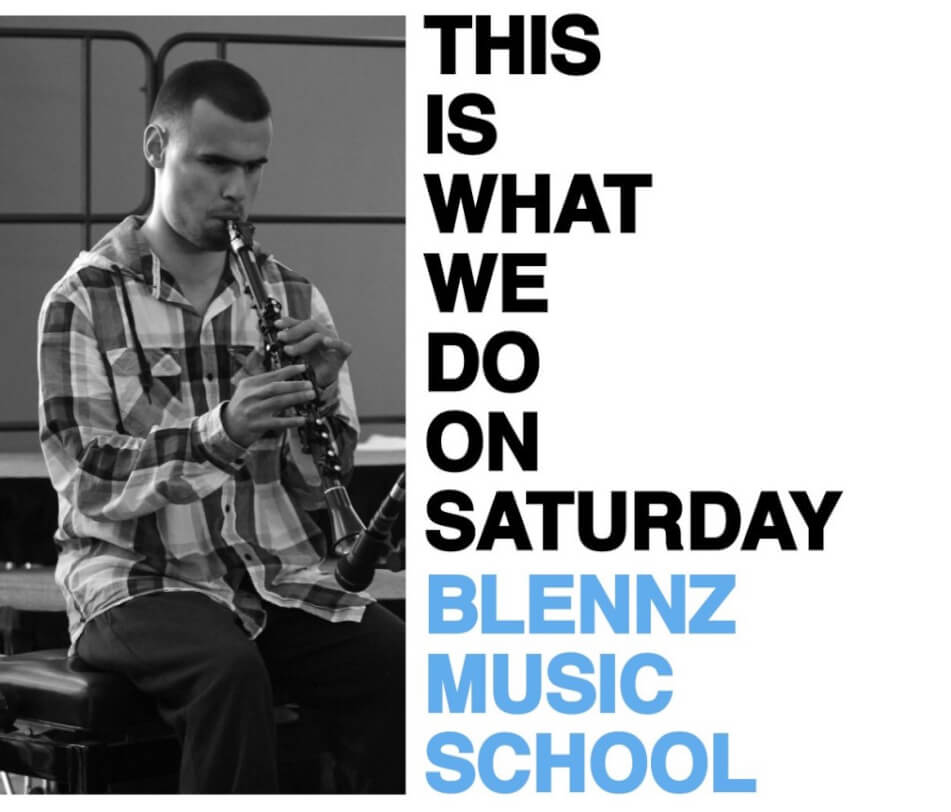 BLENNZ Music School book cover showing student playing a clarineo