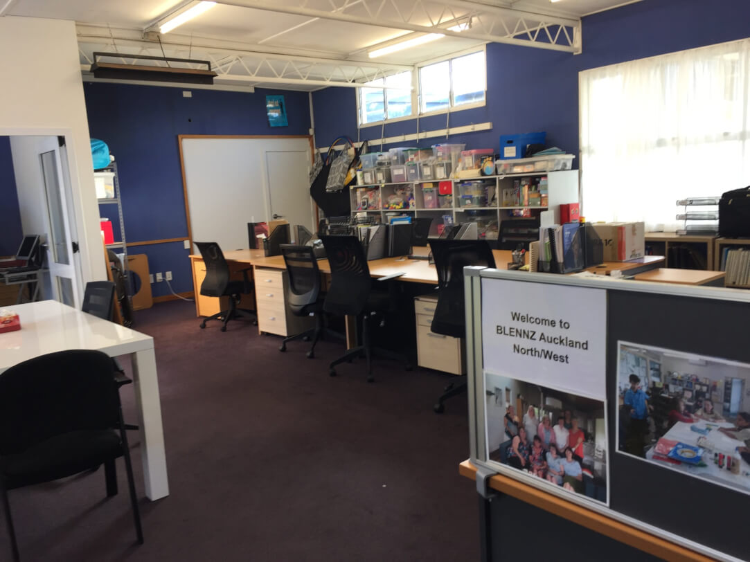 The new temporary office for BLENNZ Auckland North West with all the desks in it