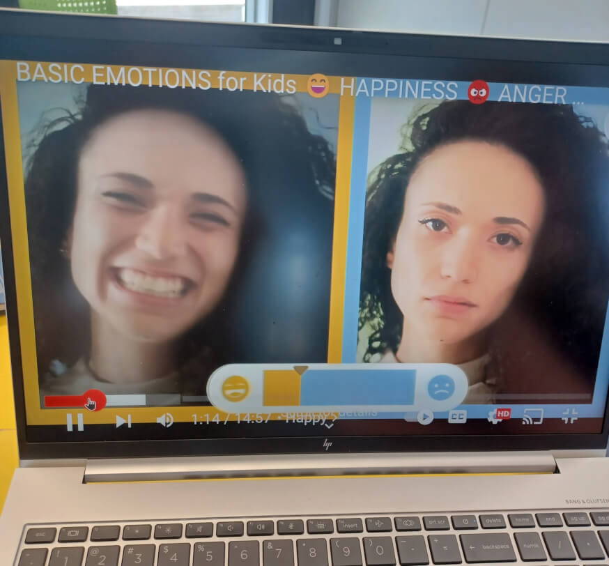 Figure 1 - Screen shot of a person showing different facial expressions